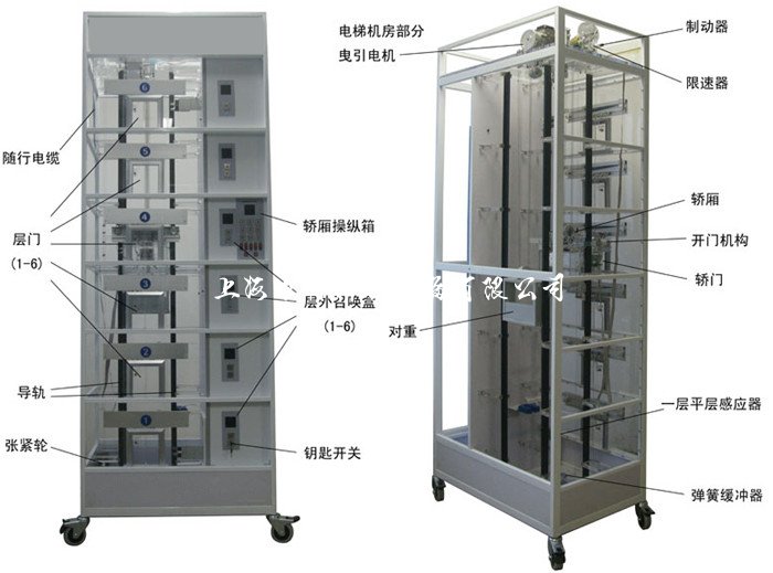 六层透明仿真教学电梯实训装置
